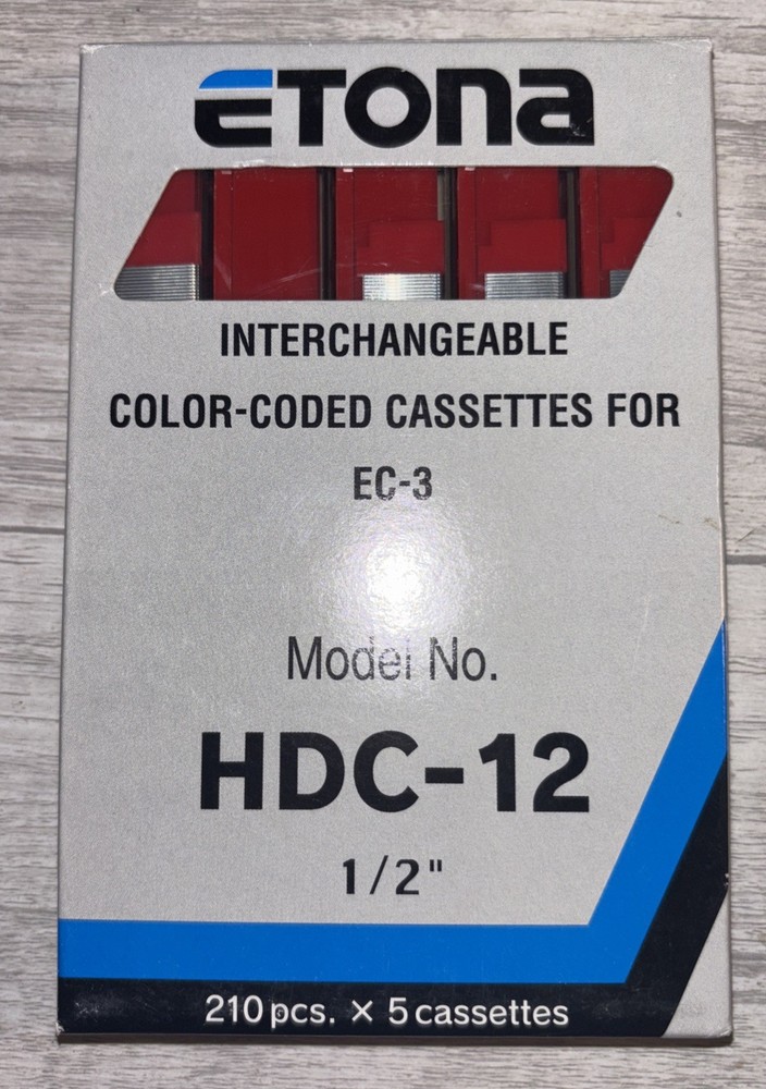 ETONA HDC-12 Red interchangeable color-coded cassettes  EC-3  1/2"