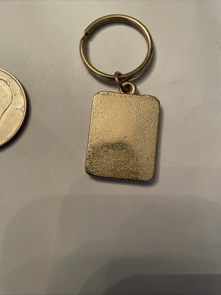 Vintage Gold Enamel Initial L Key Ring