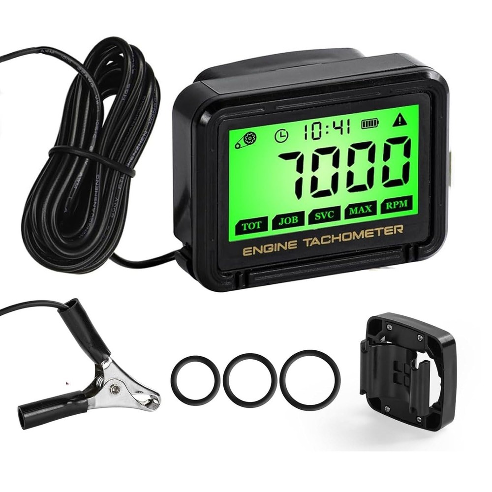 Digital Chainsaw Tachometer Motorcycle Pulse Engine Tachometer Adjustable Gre...