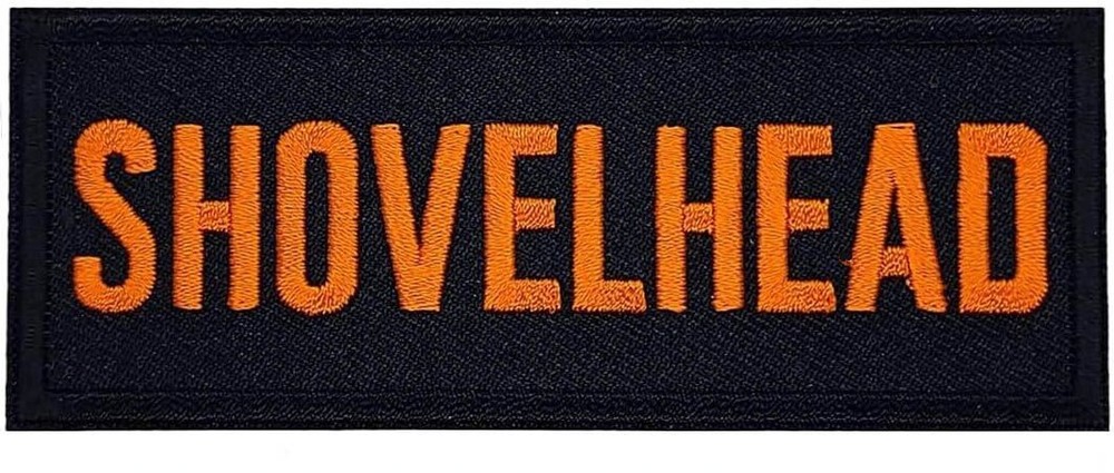 SHOVELHEAD NAME TAG TOP ROCKER PATCH - 2PC SET IRON ON
