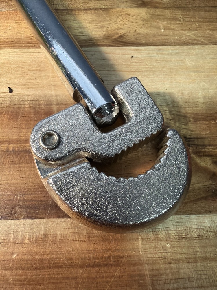 Vintage Adjustable Basin Wrench Plumbing Tool with T-Handle