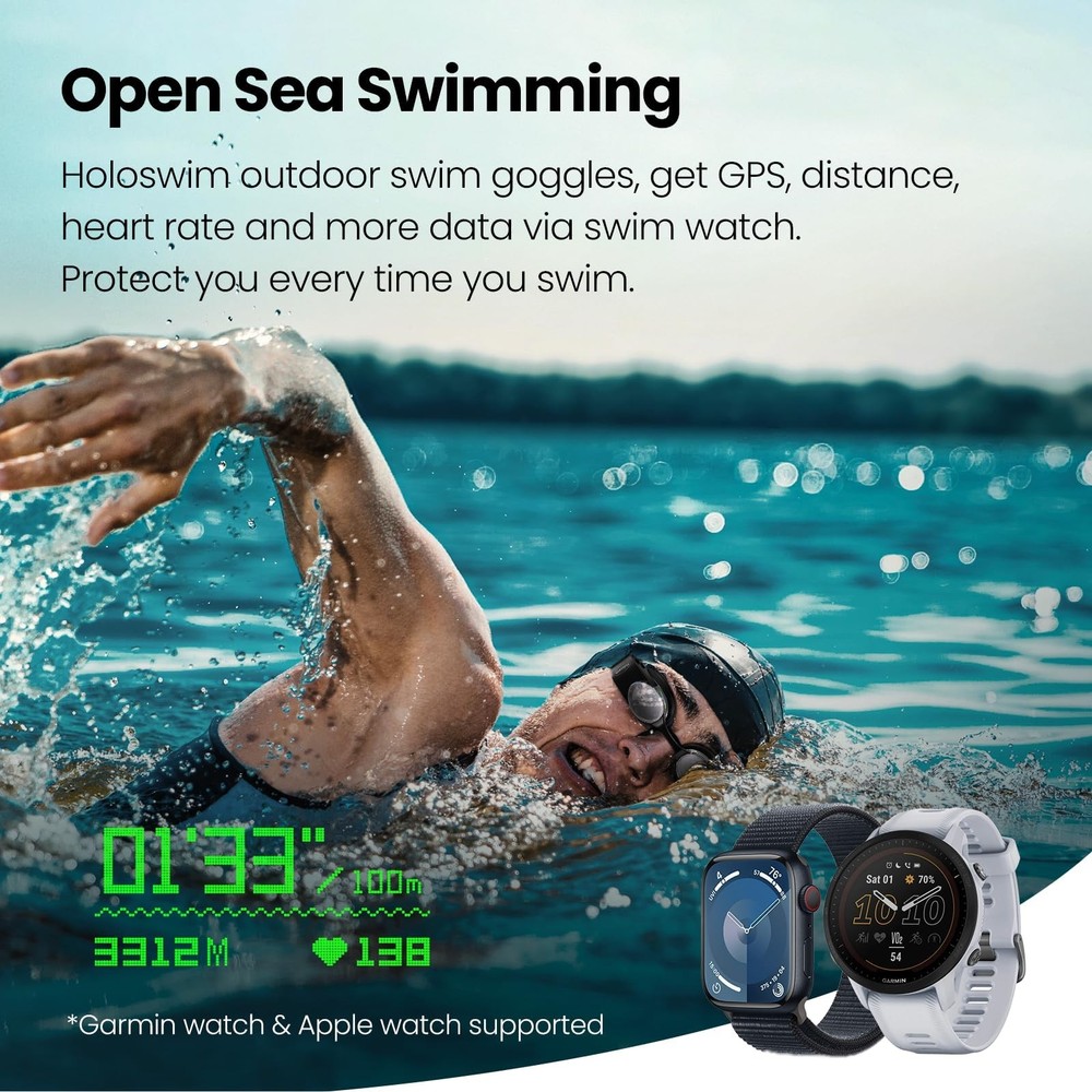Smart Swim Goggles 2PRO, AR Real-Time Display, Data Tracking & Training Plans...