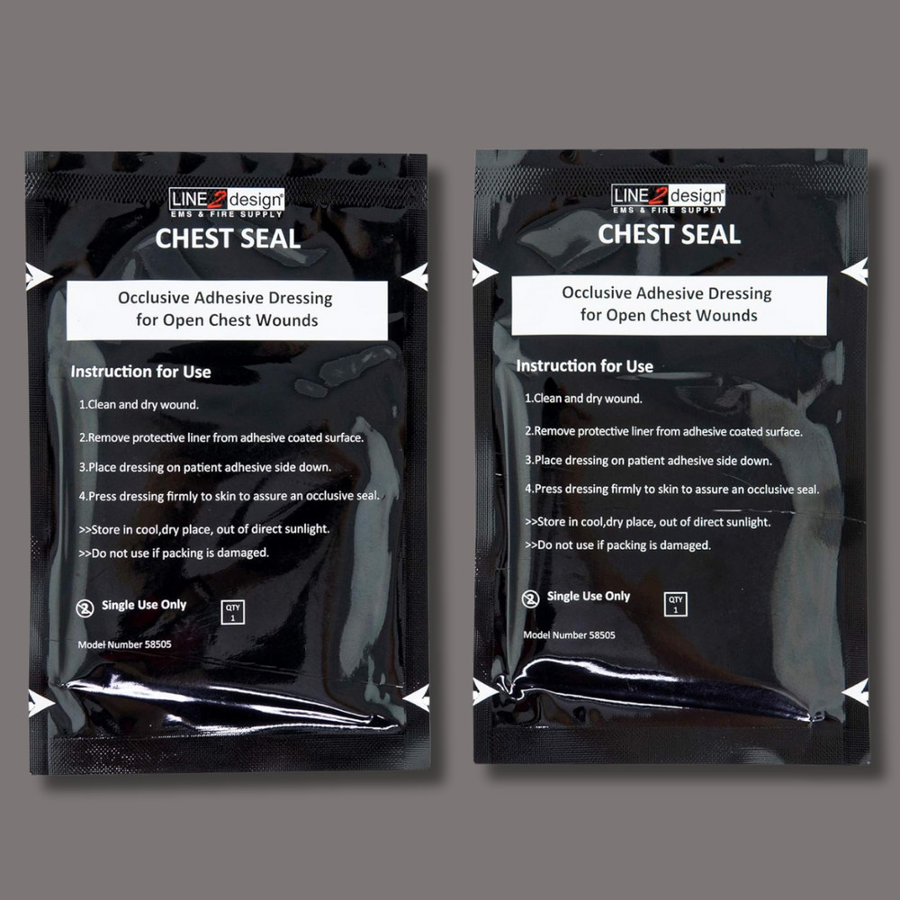 Chest Seal Wound - Trauma First Aid Occlusive Dressing - 2 Pack