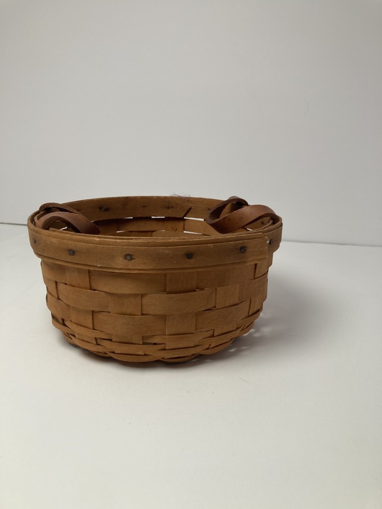 Longaberger Brown Round Shape Storage Basket With Double Handles