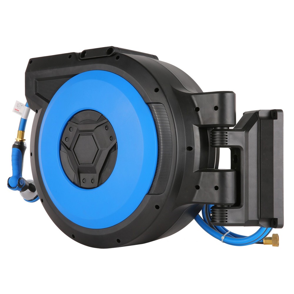 1/2"x131FT Automatic Retractable Garden Hose Reel with 10Function Sprayer Nozzle