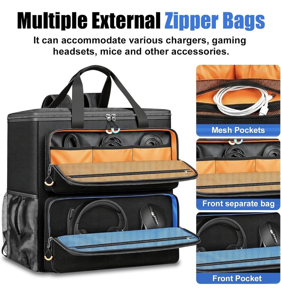 Computer Desktop Tower Large Carrying Case, PC Travel Case Backpack for ATX M...