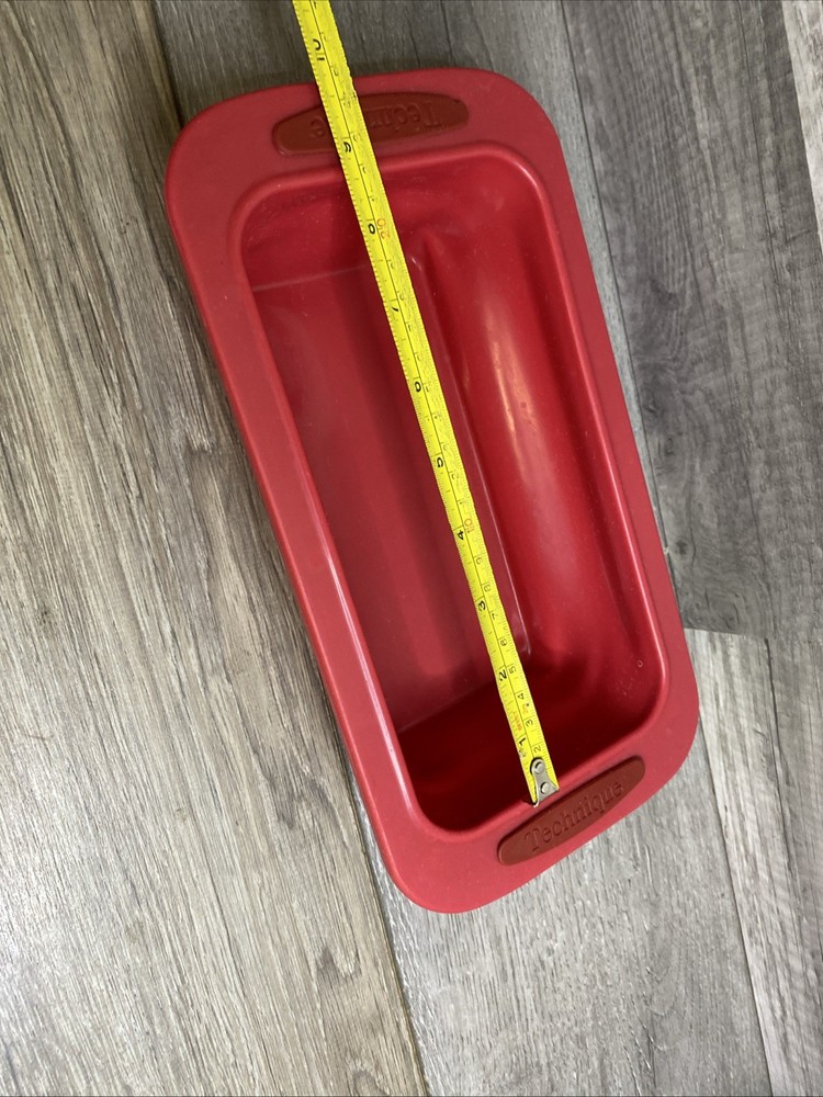 Technique Red Silicone Collapsible Loaf Pan Rectangular Bread Meatloaf Baker