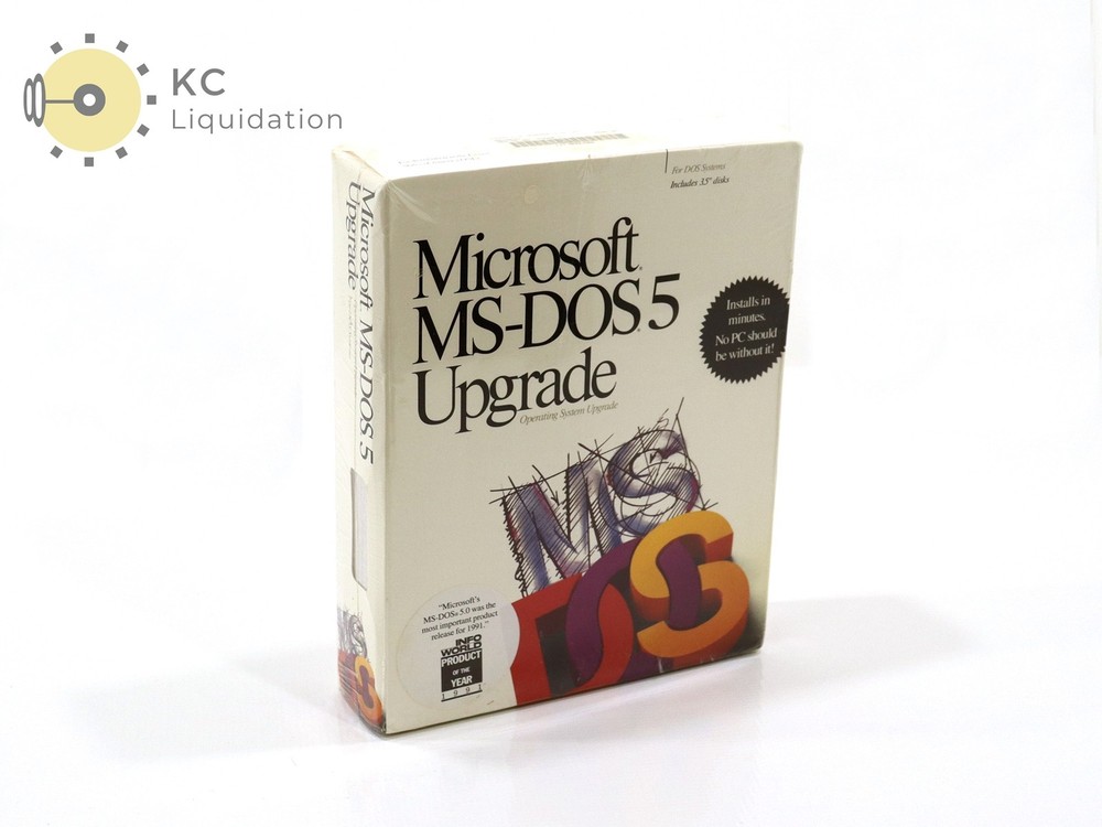 Microsoft MS-DOS 5.0 Upgrade Includes 3.5" Disks - New Sealed