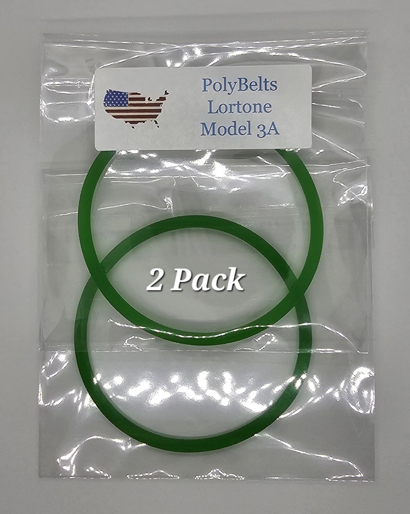 Lortone Model 3A Replacement Belts. 2 Pack. Polyurethane.