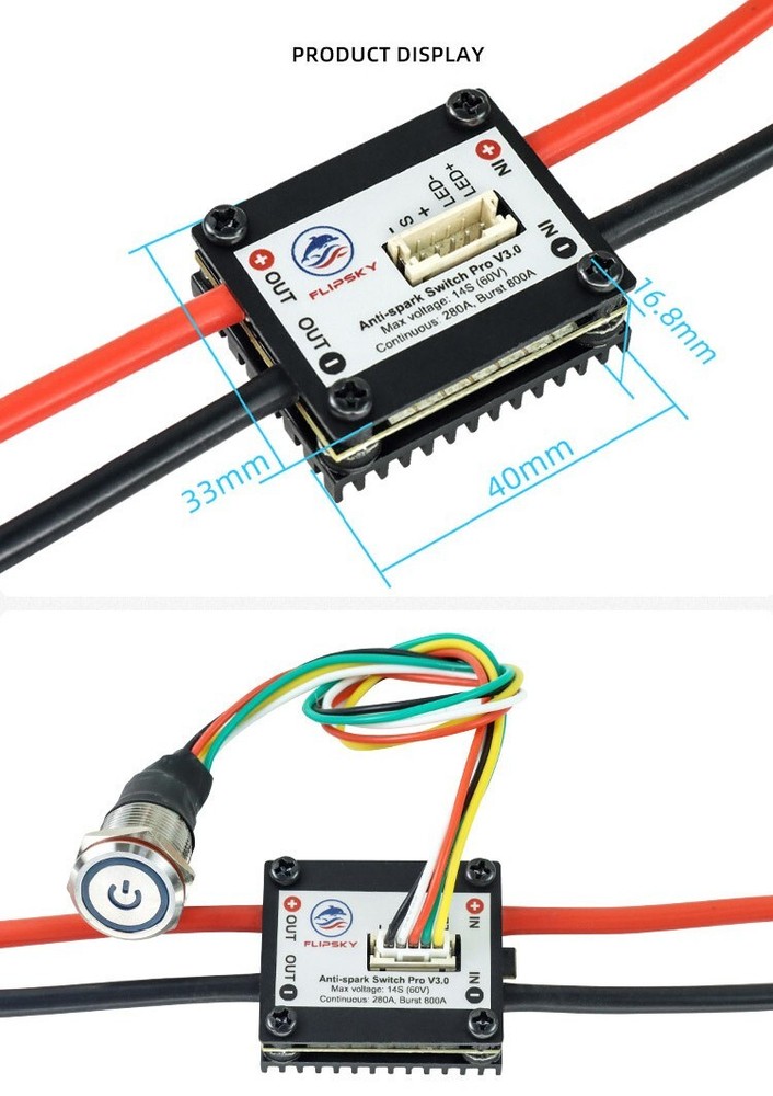 Enhanced version Flipsky 280A Anti-spark Switch pro V3.0 for VESC