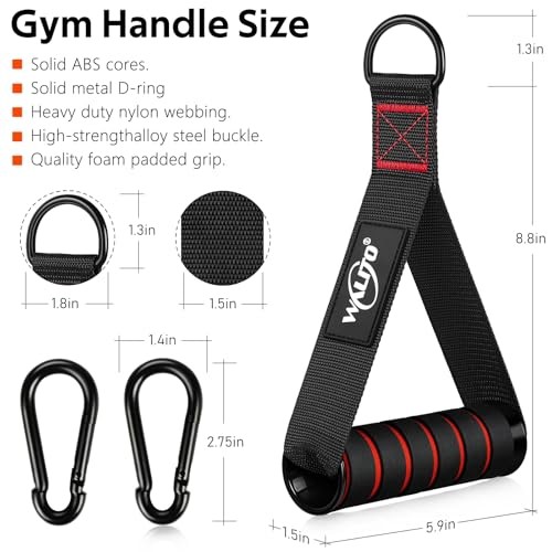 WALITO Exercise Handles, Replacement Cable Machine Attachments for Home Gym