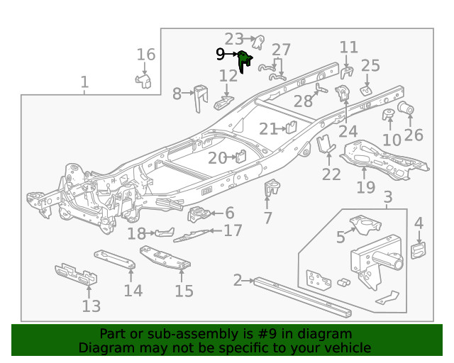 Genuine GM Rear Mount Bracket 85654507