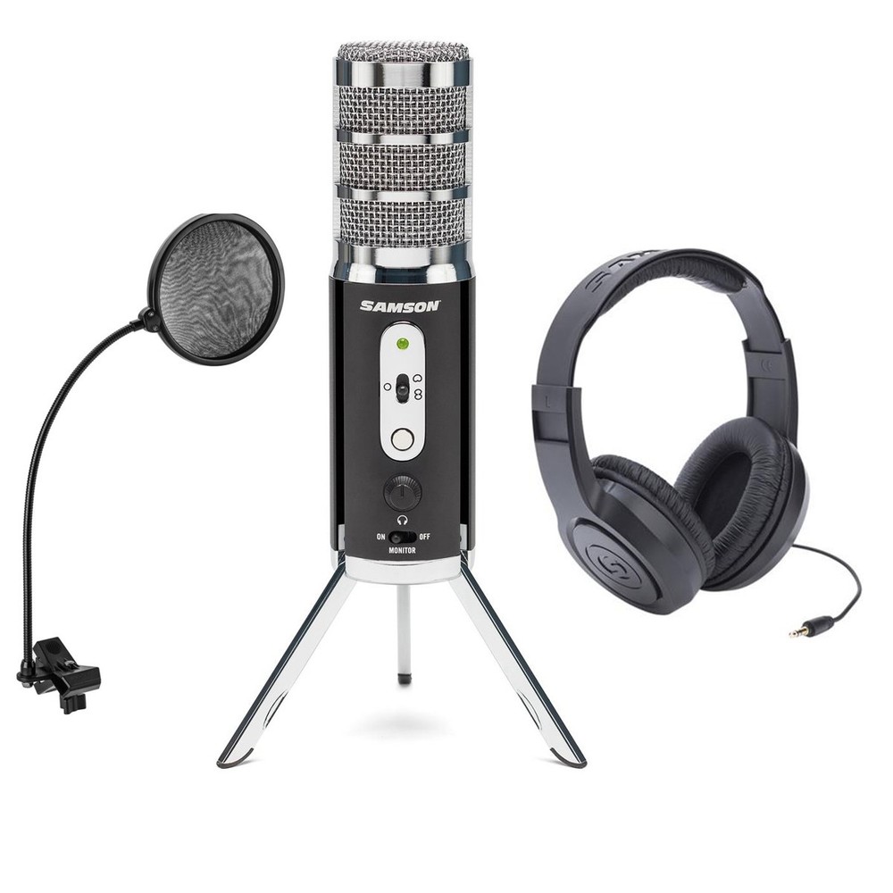 Samson Satellite USB/iOS Broadcast Microphone with Dual 16mm Condenser Capsules,