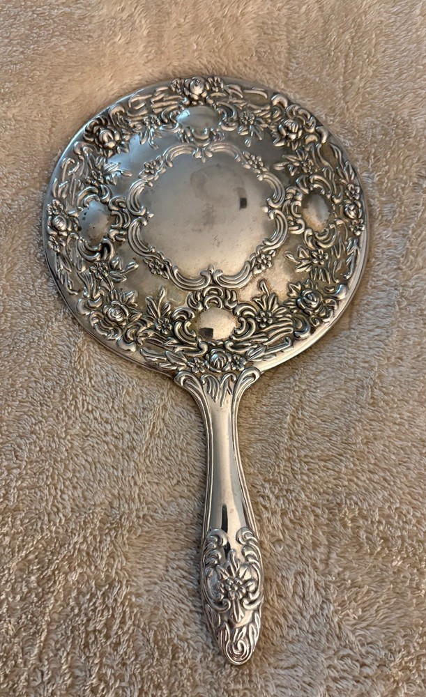 VINTAGE HAND MIRROR (( HEAVY ))