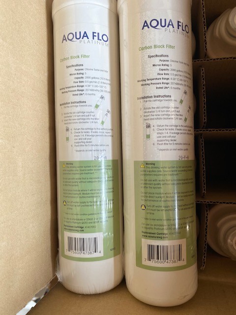 (2 PACK) Aqua flo 41407002 Quick Change Carbon Block Water Filter 5 mic (NEW)