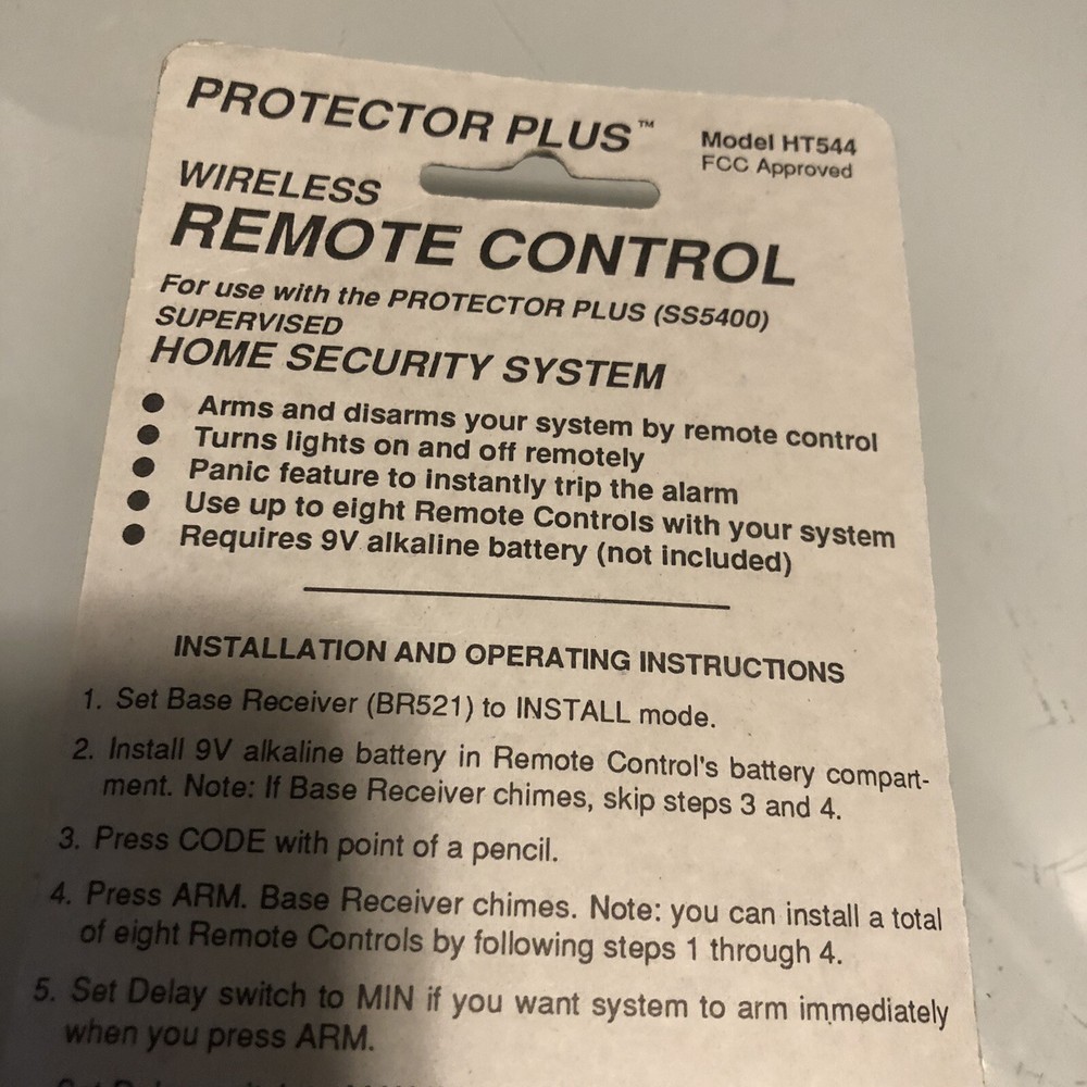 X-10 Remote Control HT544 Powerhouse Protector Plus Wireless