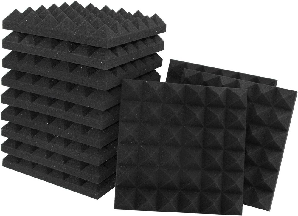12~PACK 12"X12"X2" Pyramid Acoustic Foam Panel Studio Soundproof Wall Tile