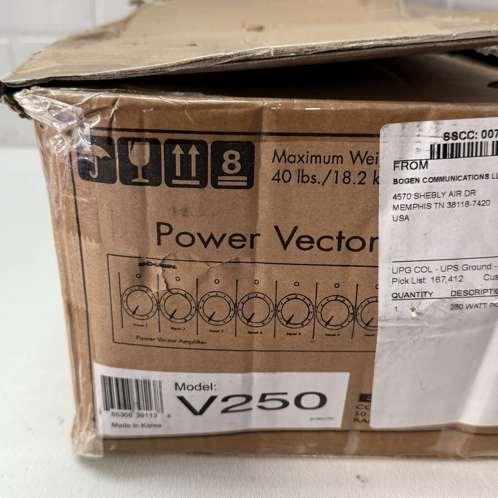 Bogen V250 Power Vector 250W AMPLIFIER - Power Tested