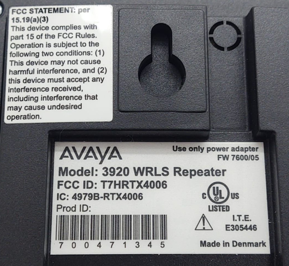 Avaya 3920 WRLS Wireless Repeater