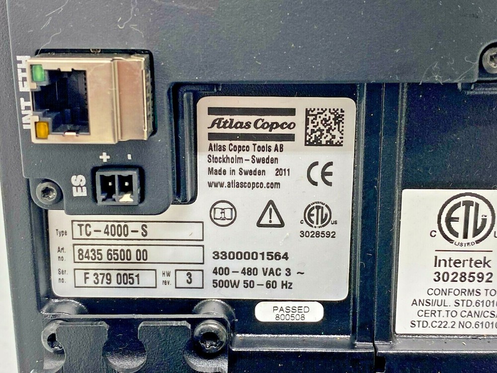 Atlas Copco TC-4000 S Power Macs Nutrunner Controller Drive Torque E11A