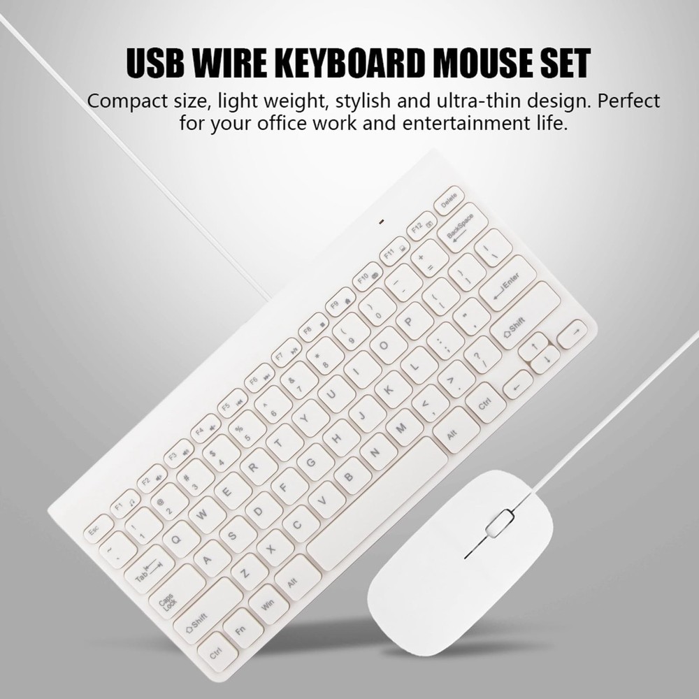 USB Wired Keyboard & Mouse Combo - Ultra-Thin Mini USB Mouse and Keyboard Com...