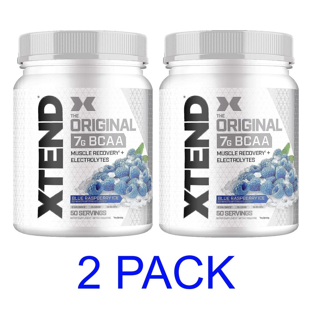 XTEND Original BCAA - 50 Servings - Blue Raspberry Ice (2 PACK) **CLUMPY**