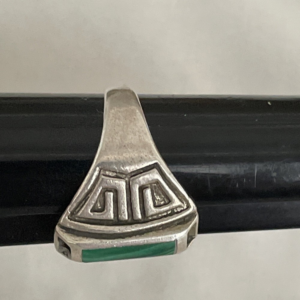 Southwestern Sterling Malachite Ring Size 8.5