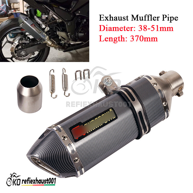 370mm Universal Motorcycle Exhaust Muffler Pipe Silencer Vent Pipe Exhaust Tips
