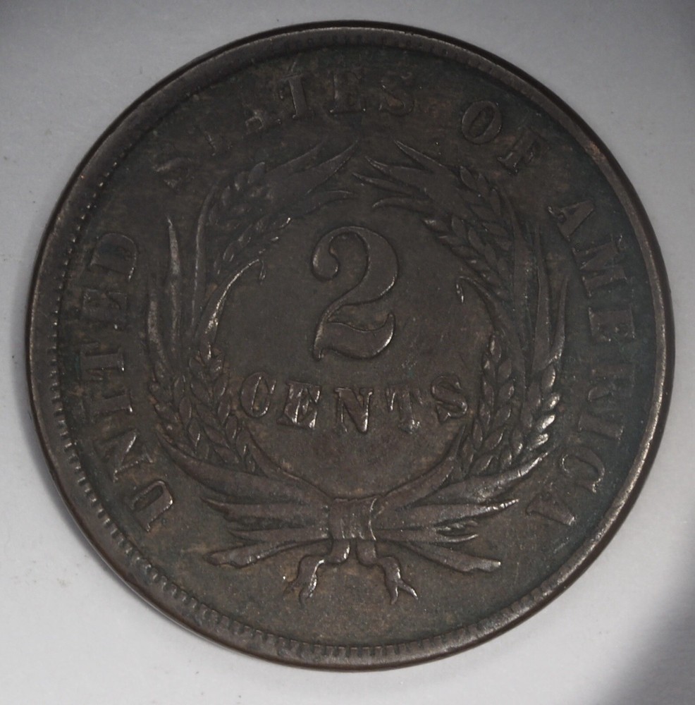 1868 Two Cent piece, VF, Very Fine