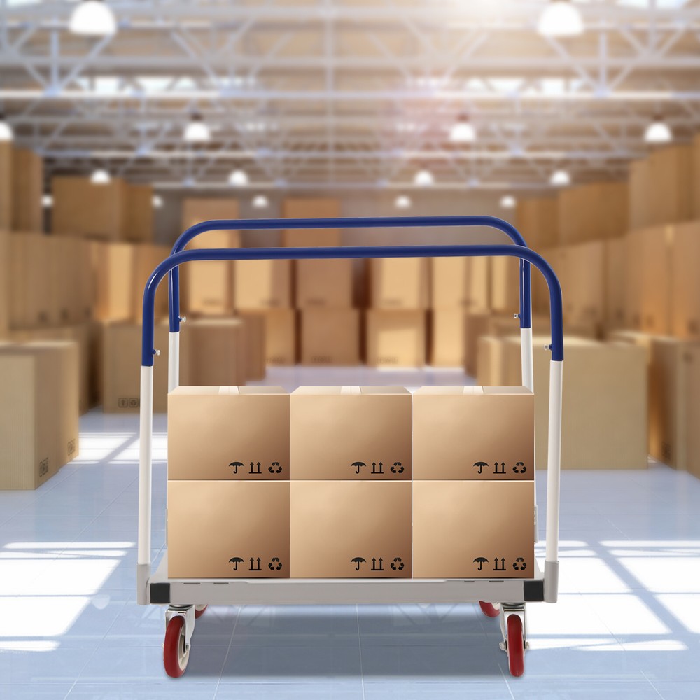 1500 lbs Professional Panel Cart Dolly Rectangular Low Noise with 5inch Caster