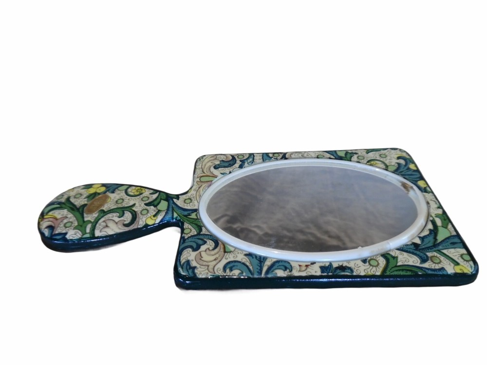 Old Lacquered Pocket Hand Mirror Japan