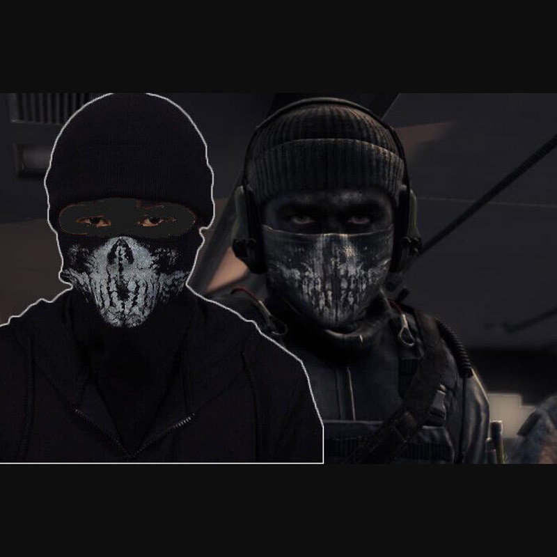 COD : Ghosts Half Face Mask Hanging Ears Cosplay Excluding Knitted Hats