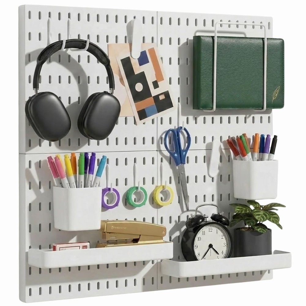 Keepo Peg Board Wall Organizer – Plastic Pegboard Panels, Modular Peg Boar