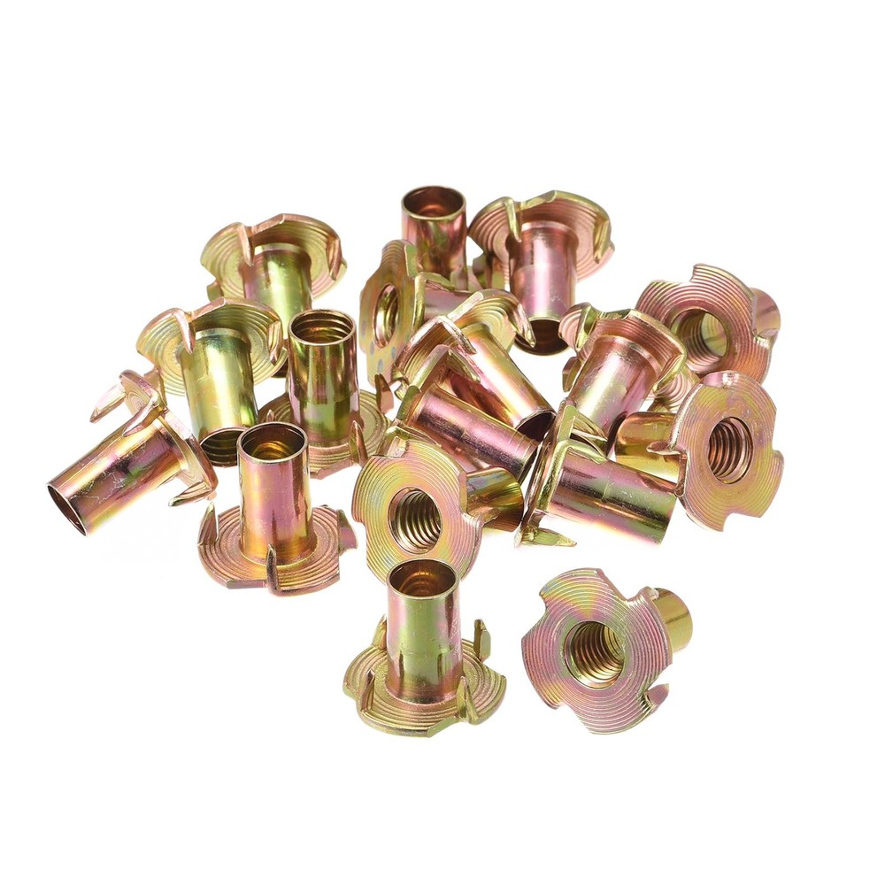 M8x18mm T Nuts 4 Rivets T Nut Carbon Steel Threaded Inserts 48pcs