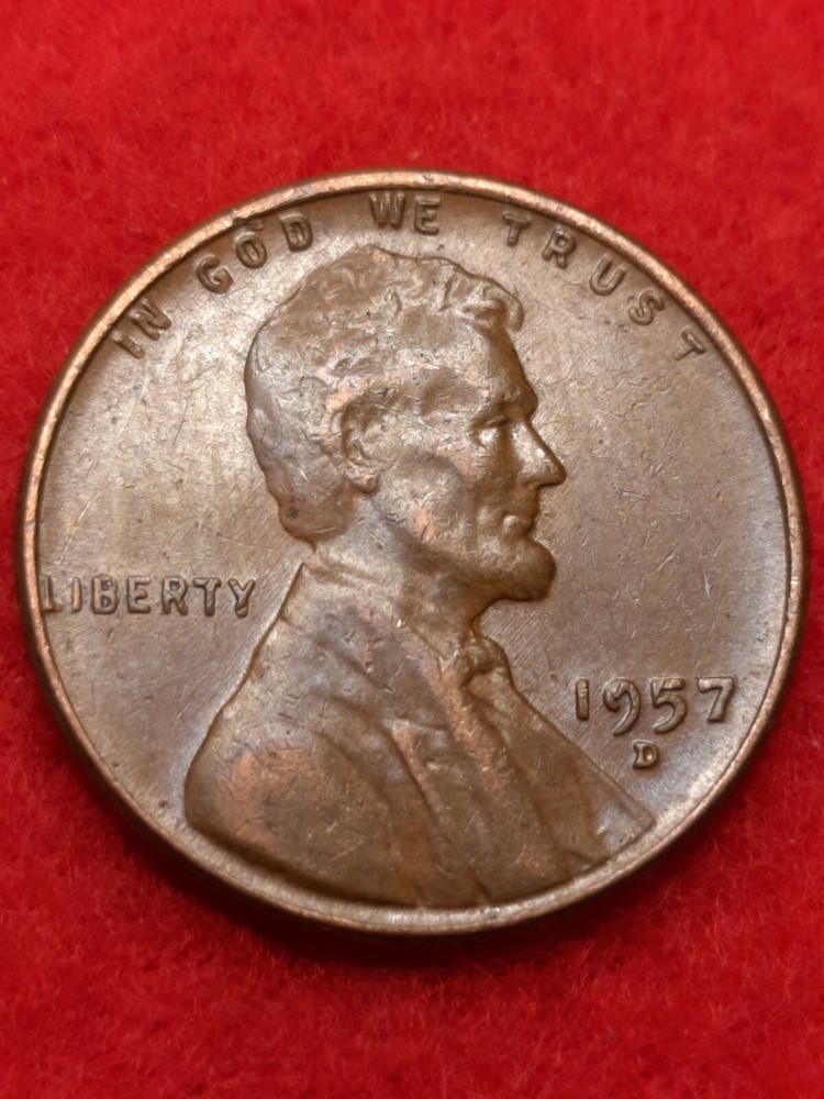 1957 D/D RPM Error Lincoln wheat cent#79