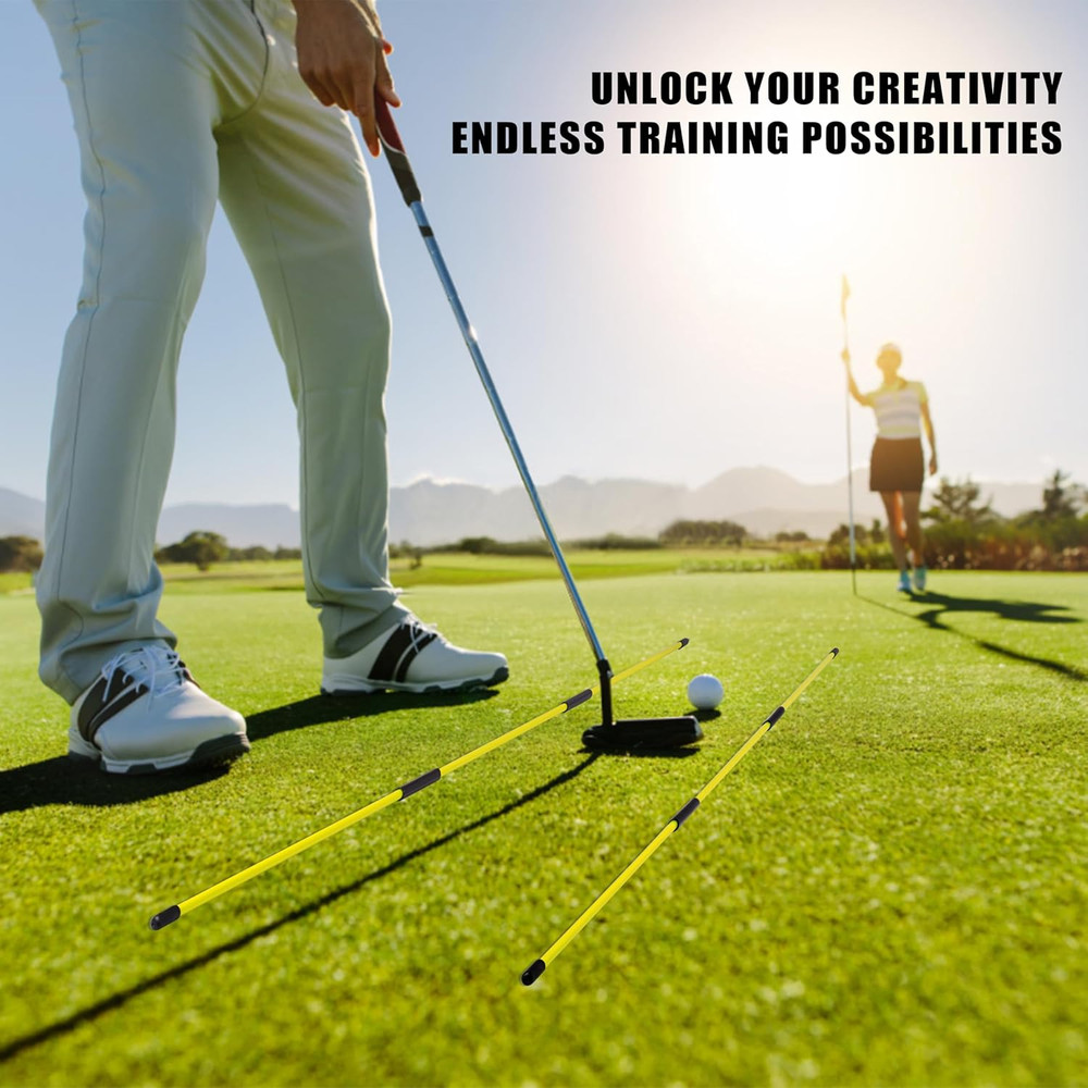 2 Pack 40'' Golf Alignment Sticks with Magnetic Golf Club Alignment Rod,Visualiz