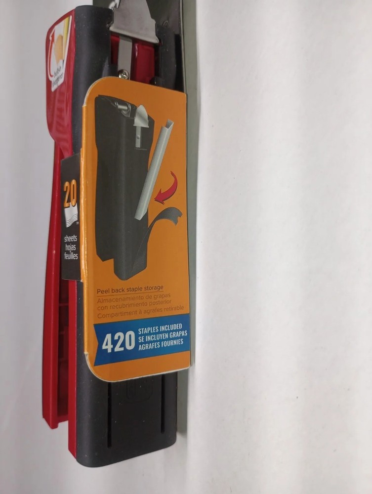 Bostitch Dynamo Stapler with Built-in Pencil Sharpener, Red/Black 20 Sheets