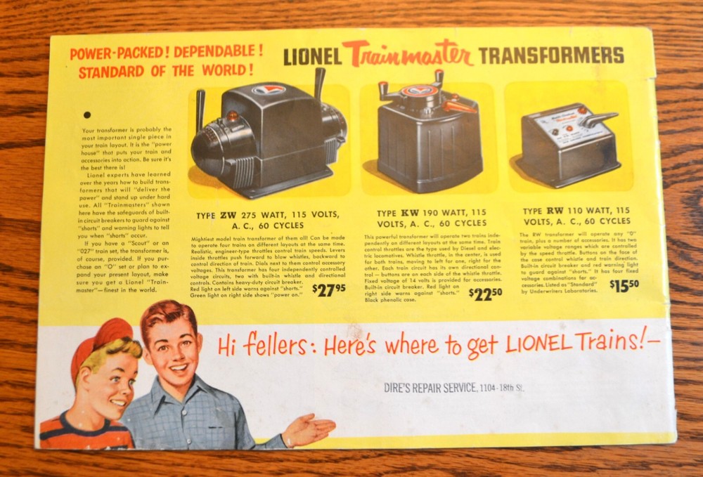 Lionel 1952 Original Catalog
