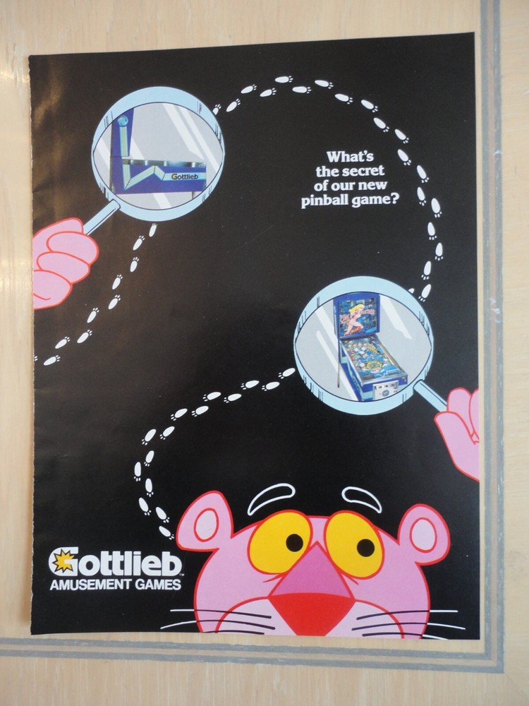 Pink Panther Pinball Machine Flyer Original Magazine Pull Out Advertisement