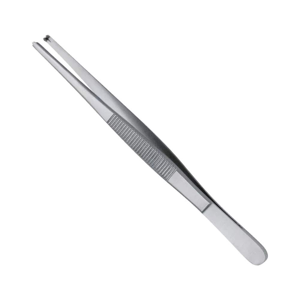 Standard Tissue Forceps, 5", Straight, 2 x 3 Teeth, Premium