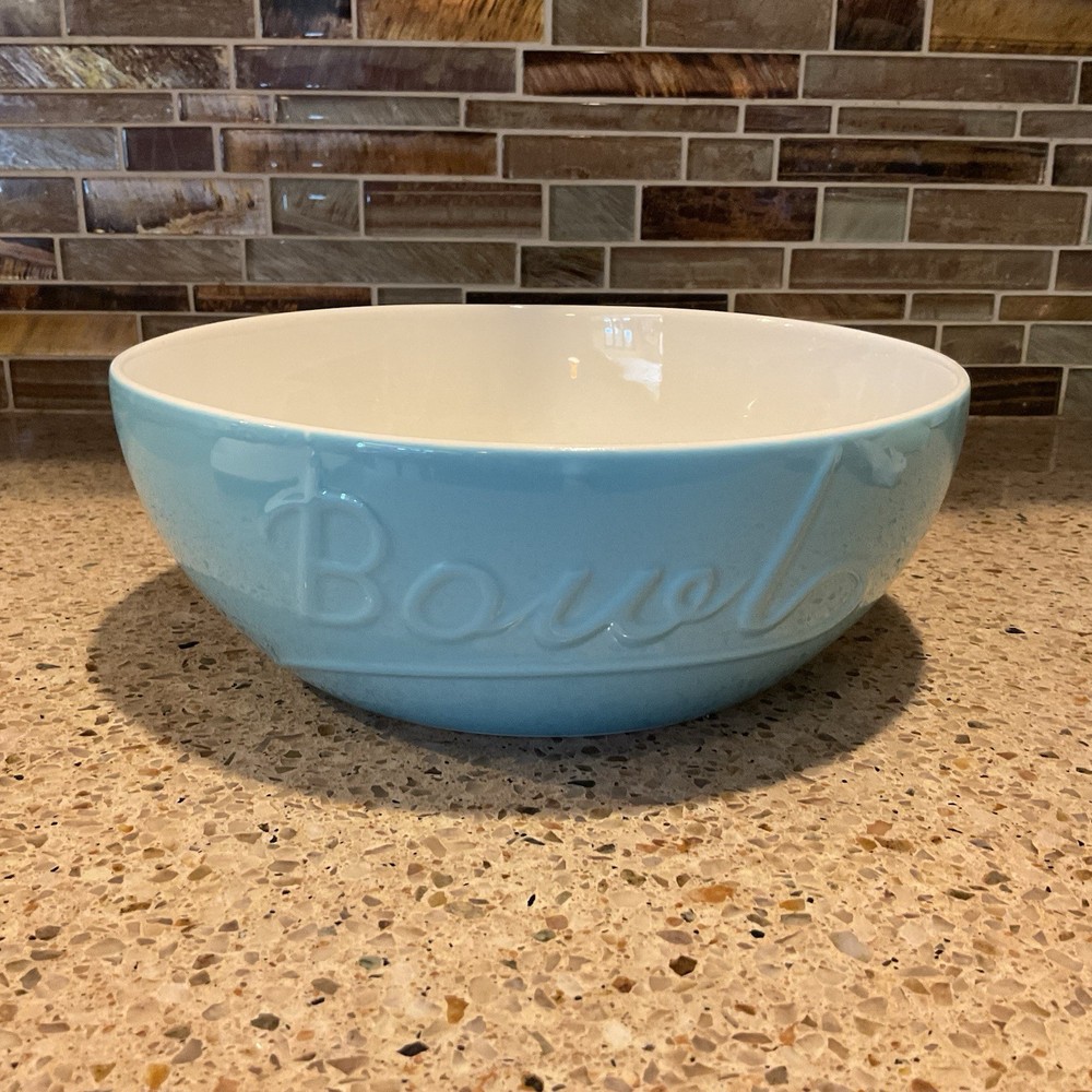 DOWAN Mixing Serving Bowl 9.5" Large Blue 2.3 Quart Ceramic “Bowl”