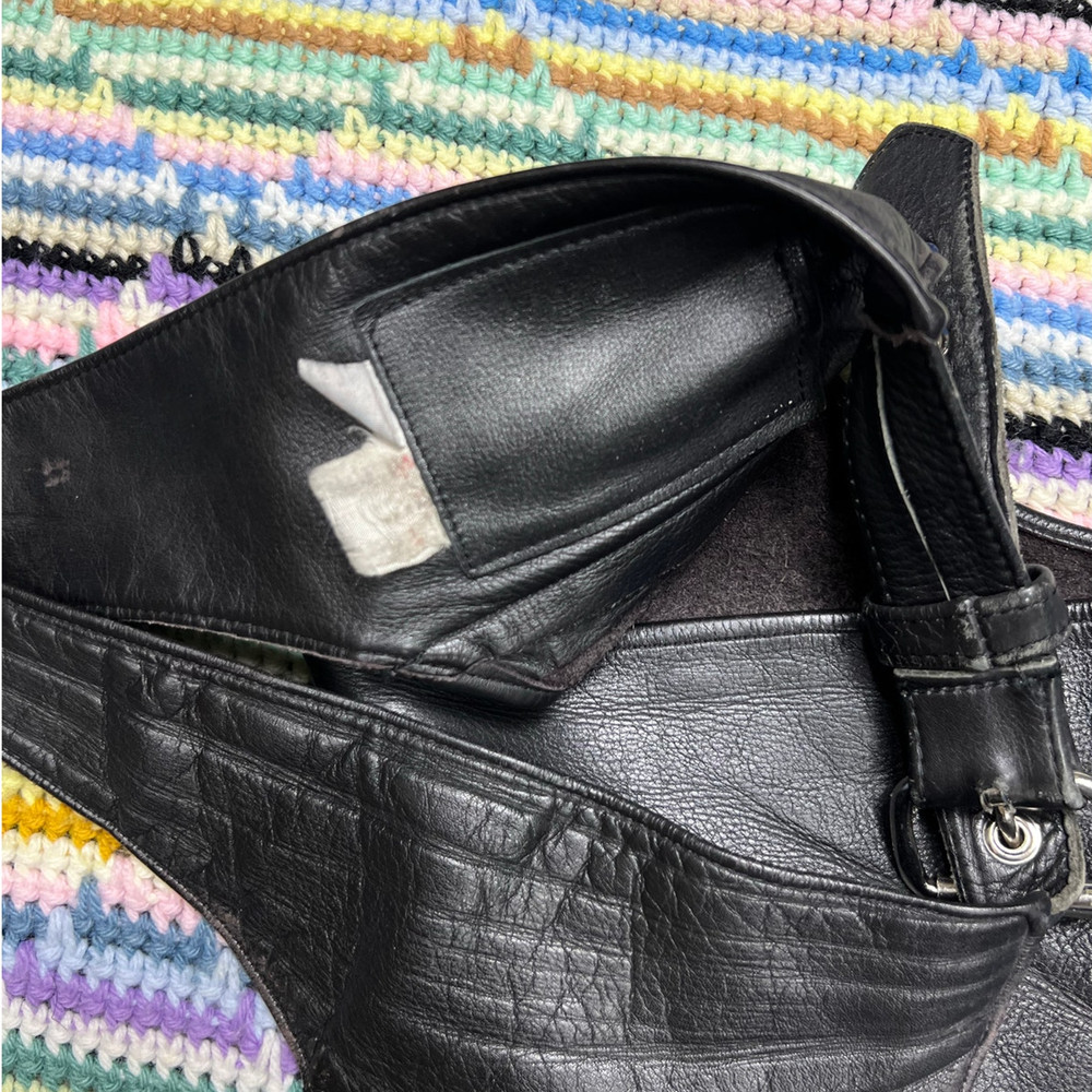 90s Genuine Leather Custom Painted Motorcycle Chaps