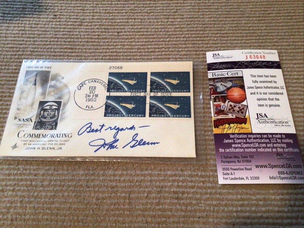 JOHN GLENN SIGNED FDC ,JSA AUTHENTICATION