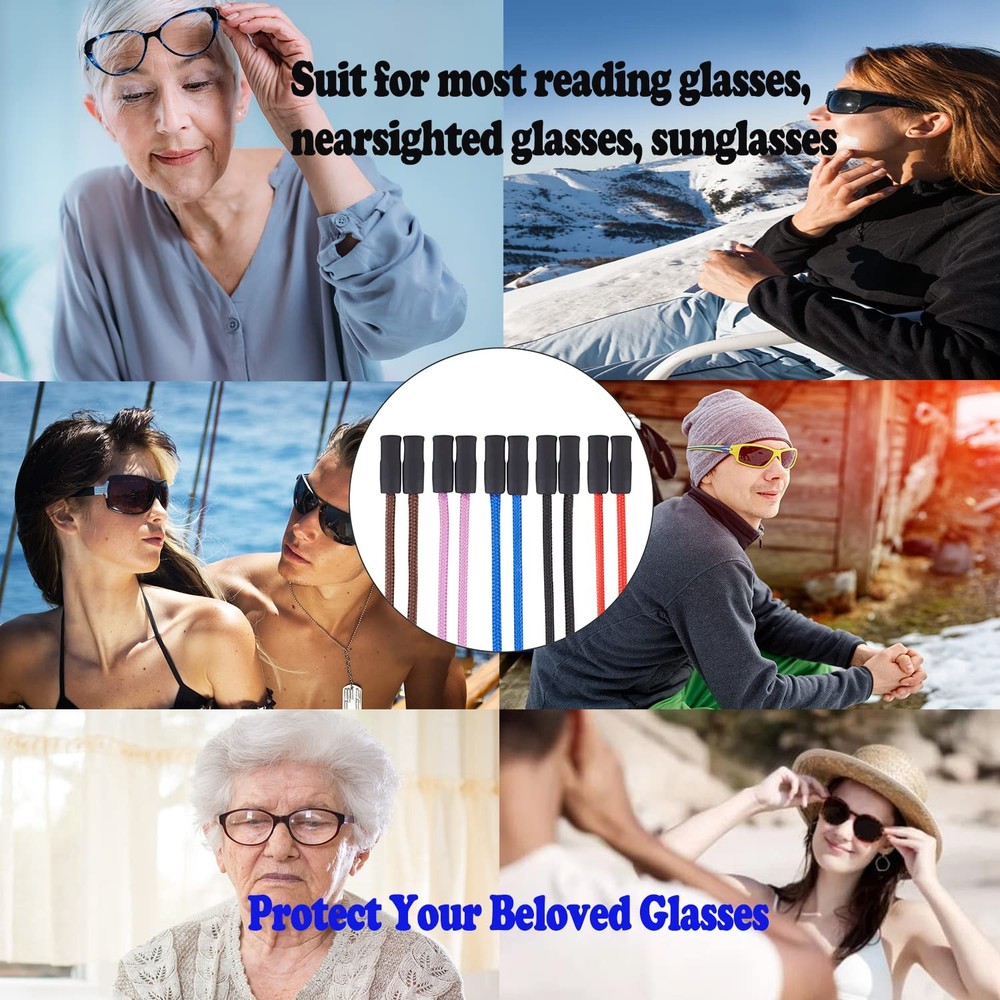 Sunglass Strap, Eyeglasses String Holder Straps Standard, 5pcs Multi Color