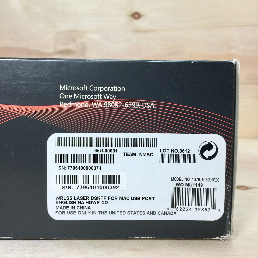 Microsoft Wireless Laser Desktop Ergonomic Curve Keyboard & Mouse 6000, Mac