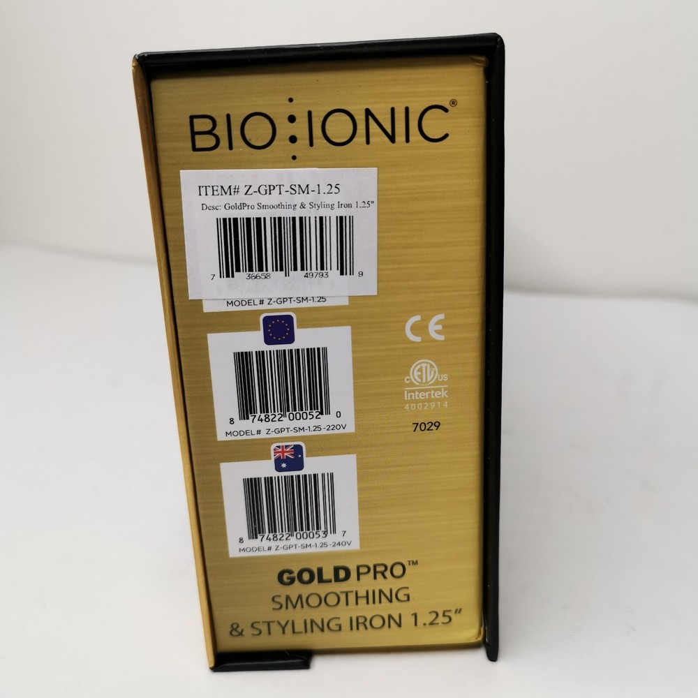 Bio Ionic GoldPro 24K Ceramic Smoothing & Styling Flat Iron 1.25" New