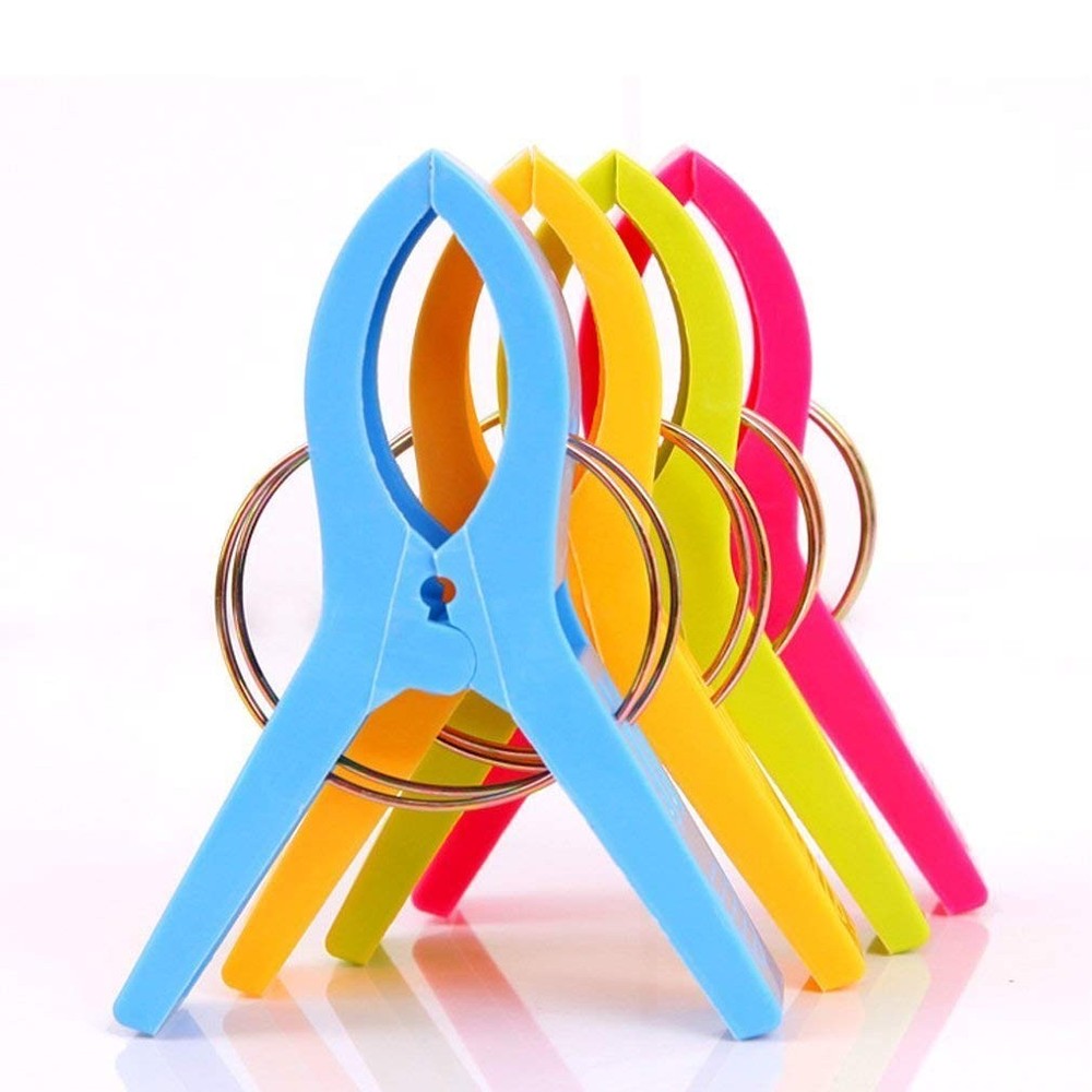 Windproof Beach Towel Clips for Chairs, Heavy Duty Plastic Clips, Multicolor