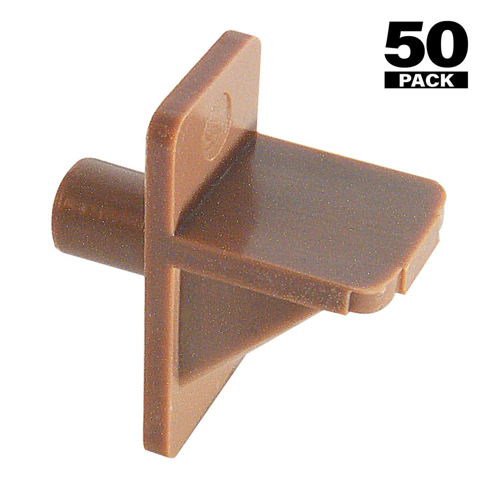 Cabinet Shelf Pins, 1/4 Inch Diameter, 50 Pack, Light Brown