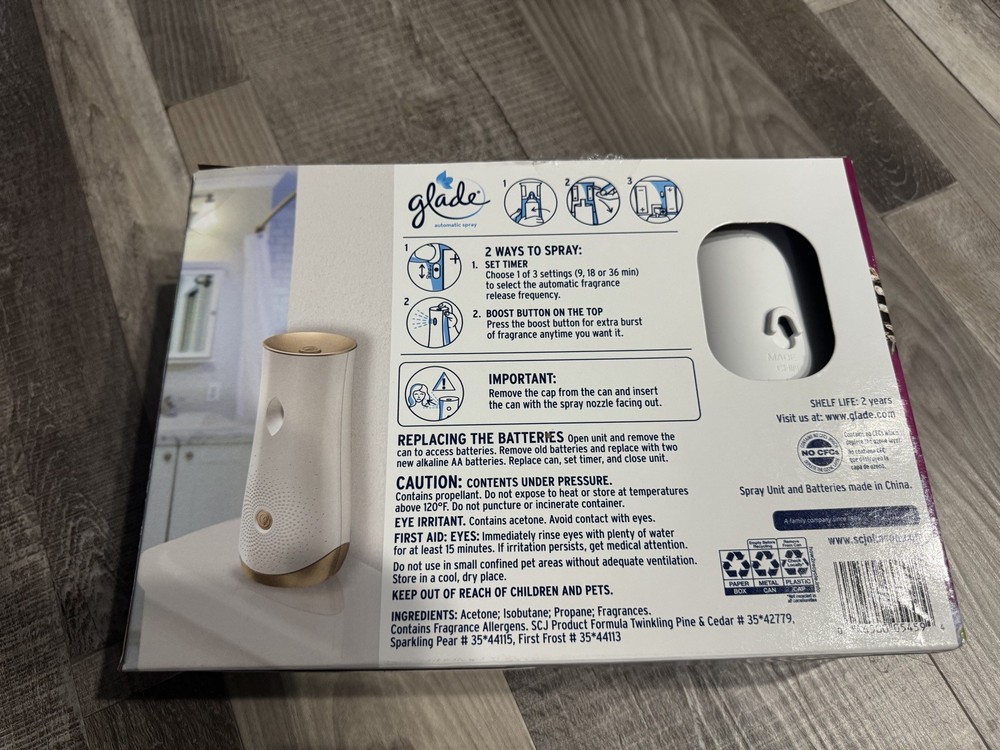GLADE AUTOMATIC SPRAY UNIT+ 3 SPRAY REFILL VARIETY PACK LIMITED EDITION 6.2fl oz