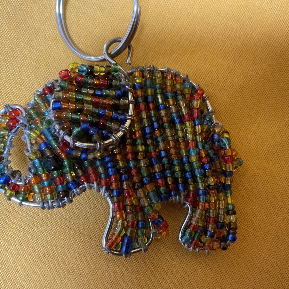 Seed Bead Elephant Key Chain (709)